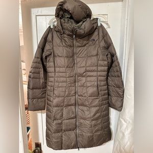 North Face Puffy Long Jacket - Olive Green